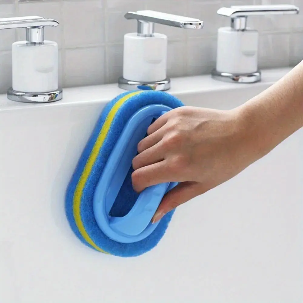 Efficient Kitchen Cleaning Sponge Mop with Handle for Bathroom, Toilet, Tile & Glass - Thick Decontamination Tool for Daily and Deep Cleaning, Keeps Home Sparkling Fresh.