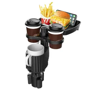 3-In-1 Detachable Car Tray with Phone Holder, Multi-Functional Food Tray with 3 Cup Holders, 360° Adjustable Ideal Car Gift, Multifunctional Car Organizer, Car Accessories