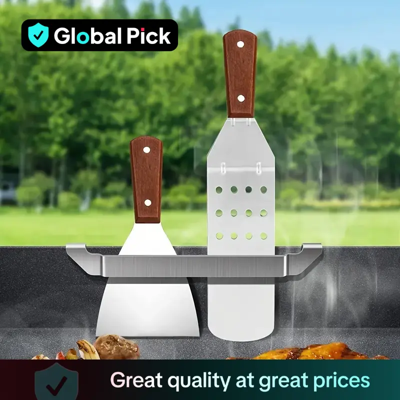 Stainless Steel Griddle Spatula Holder, 1 Count Barbecue Tool Hold Rack, Travel Accessories, Barbecue Utensils for Grill Griddles