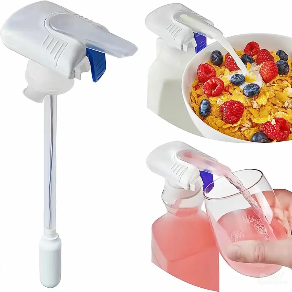 Automatic Drink Dispenser for Fridge, White (1 Pack), No Spill Milk Dispenser for Fridge, Automatic Milk Dispenser Pump for Gallon Jugs, Water & Juice, Fits Most Bottles,Battery Not Included