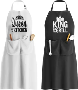Couples Apron Set - Wedding Engagement Gifts for Couples, Funny Kitchen Gifts for Couples, Bridal Shower Gifts, Christmas
