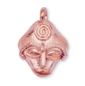 Small African Tribal Mask Real Copper Pendant