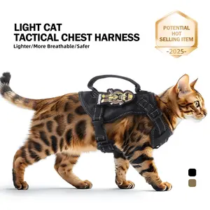 Cat Tactical Vest Backpack with Handle, Reflective Breathable Design, Special Cat Back Bag, Stylish & Durable Pet Accessory, Reflective Strip Harness