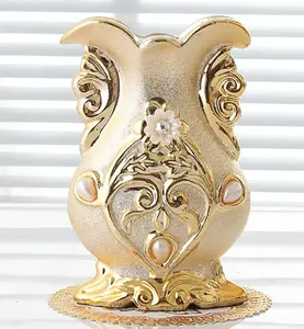 GILT FROSTED PORCELAIN VASE
