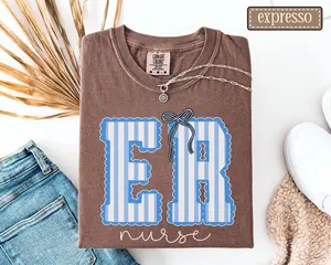 Personalized Emergency Department Shirt •  ER Nurse Striped Tshirt • Emergency Nurse Gifts • ED Tech Tees • Emergency Crew