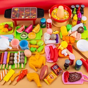 New Pretend Play Kitchen Toys Simulation Food Barbecue Cooking Toys Boys Girls Educational Play House Interactive Toys