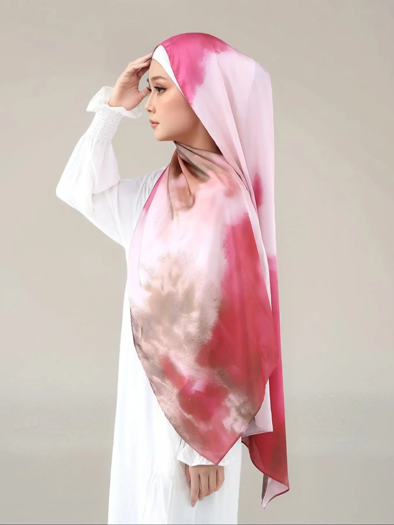 Cross-Border Bestselling Cotton Print Scarf for Women, Turkish Ethnic Style Headwrap, All-Season Slim-Fitting Plain Pattern