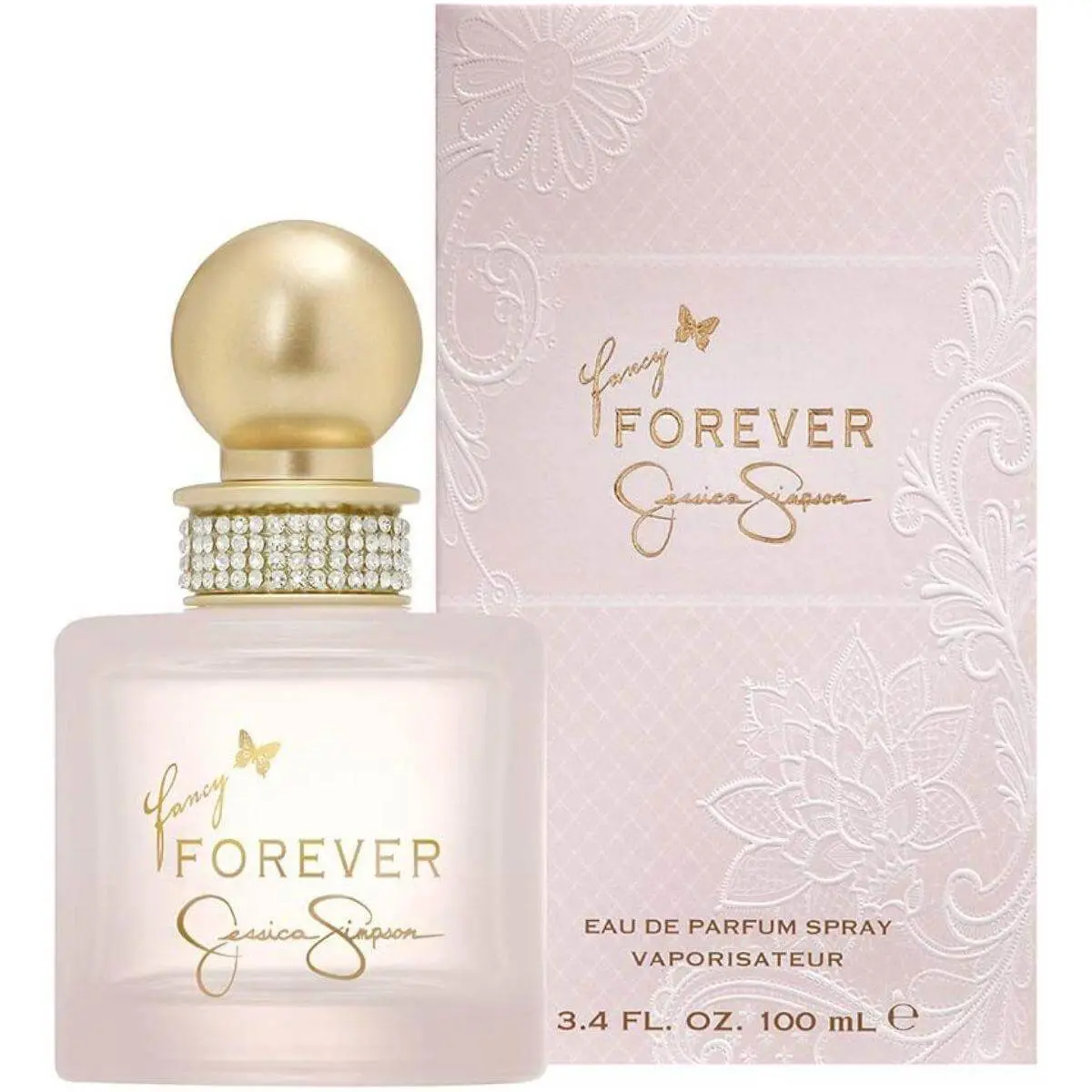 Jessica Simpson Fancy Forever Eau de Parfum, Floral Citrus Women's Fragrance with Notes of Litchi, Vanilla & Musk, 3.4 oz Liquid Perfume