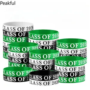Class of 2026 Silicone Rubber Wristbands, Popular Graduation Party Accessory, Bulk Senior Year Bracelets, vibrant color options & long-lasting print, great for graduation gifts, class giveaways, tailgates and group events