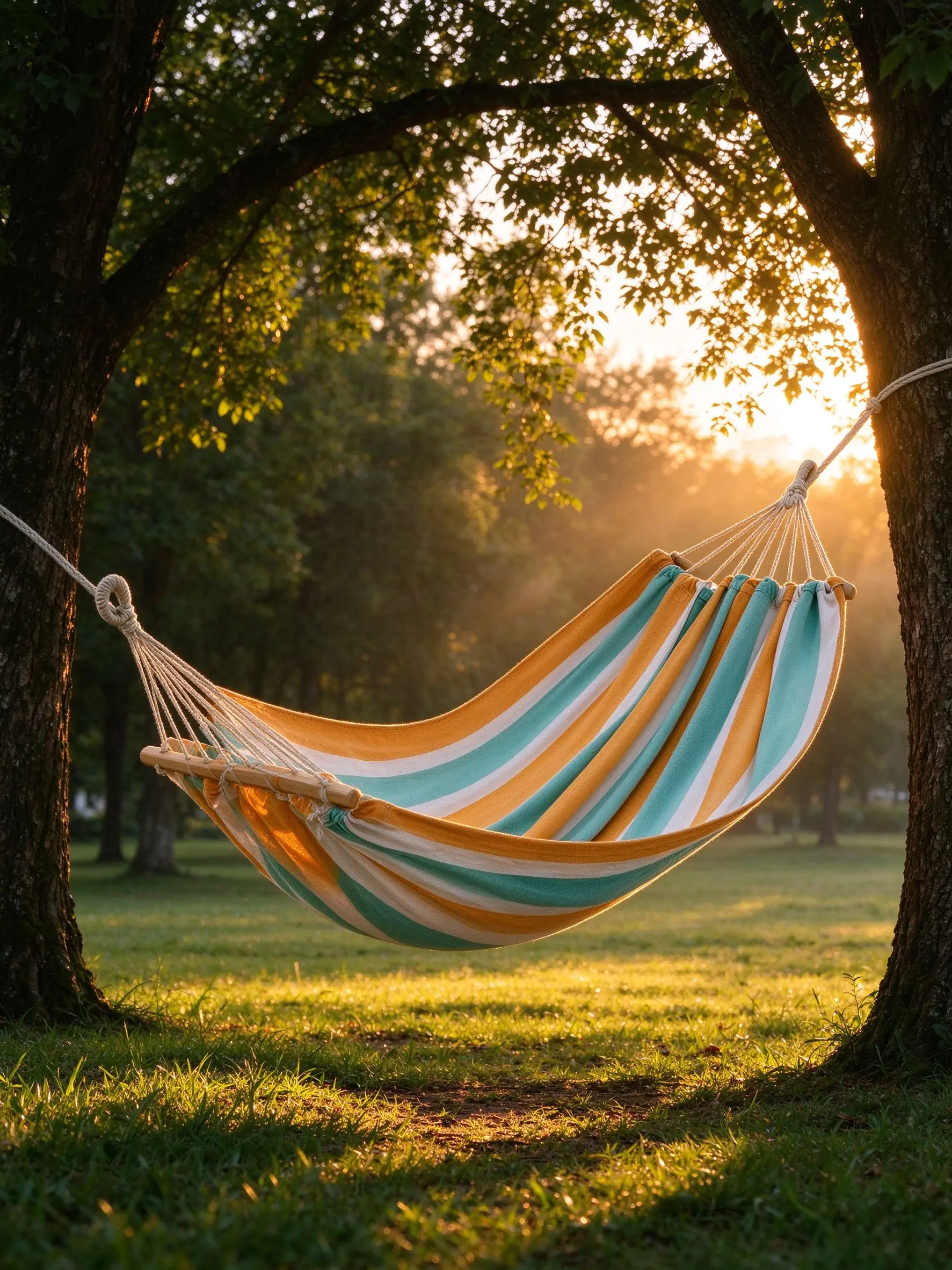 Single Person Canvas Camping Hammock with Space-Saving Wooden Spreader Bar, 500lb Capacity, Portable Hammock with Tree Straps & Carabiners for Camping, Backyard