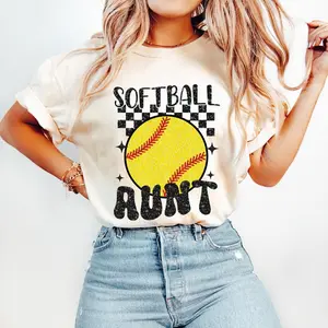 Retro Softball Aunt Shirt, Coquette Softball Shirt, Softball Bow Sweater, Softball Mom Hoodie, Game Day Sweatshirt