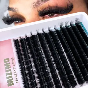 DIY Cluster Eyelashes 60D/80D/100D/120D/160D/200D, Mixed Lengths 10-20mm, Reusable D Curl Dense Lash Extensions for Beginners