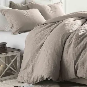 Tan Comforter  Size, 3 count Dark Khaki Soft Modern Bedding Set, Lightweight Taupe   Microfiber Down Alternative Bed Comforter with 2 Pillow Shams for Women Men