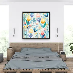 212 MAIN Turquoise Framed Calming Scents Wall Artwork - 36x36 in. Home Decor Wall Piece for Room Decoration