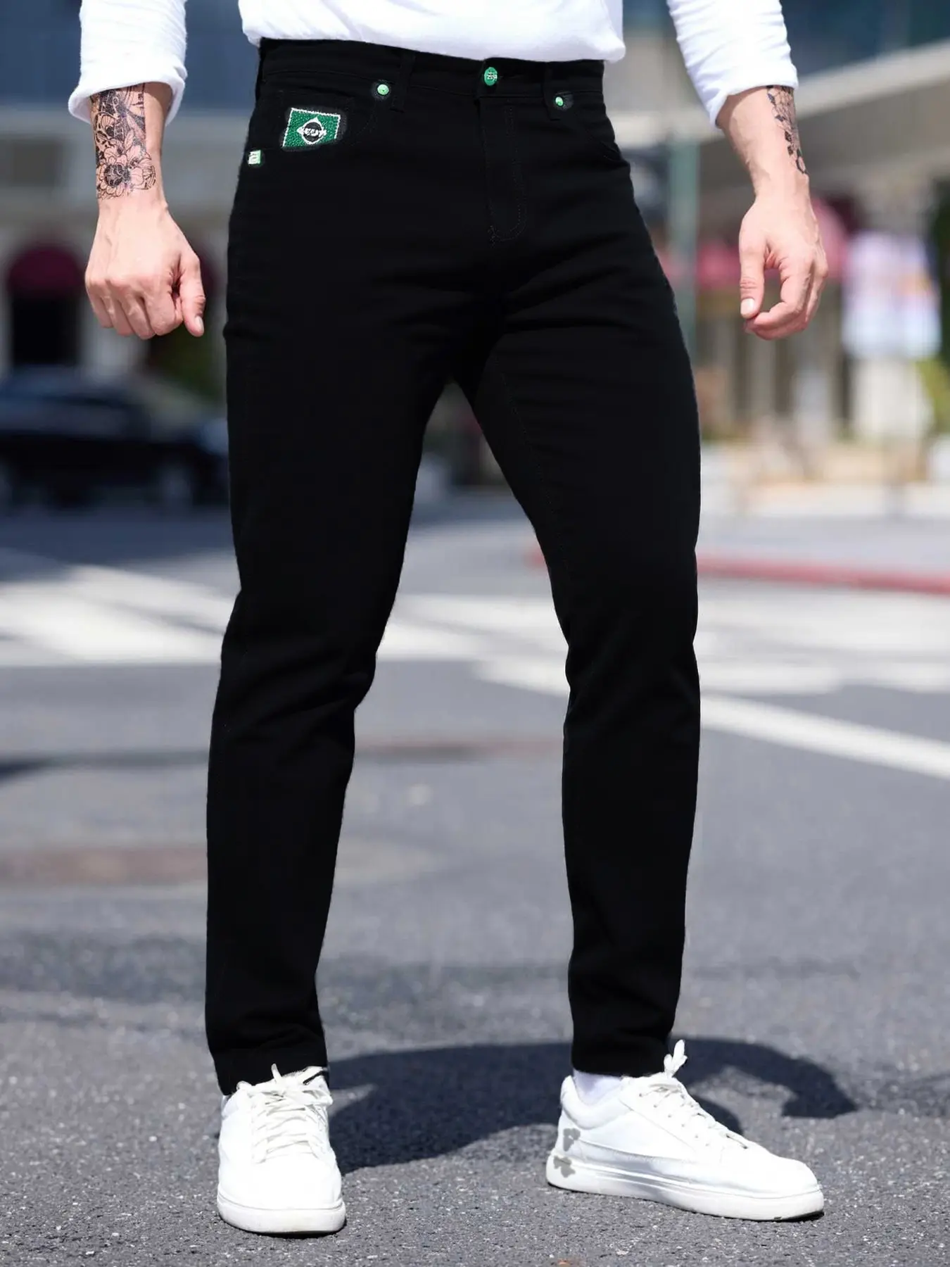 Men's Slim Fit Stretch Plain Denim Jeans, Fitted Denim Pants, Casual Fashion Pants Trouser for Daily Wear & Outdoor Activities, Comfortable Perfect Fit Design, Classic, Streetwear