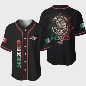 Personalized Mexico 3D Baseball Jersey Shirt For Baseball Fans