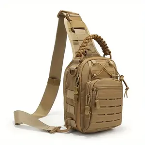 Tactical Shoulder Satchel | 900D Oxford | Outdoor Chest Bag, Molle System Sports Backpack, Multi-compartment, Large Capacity, Wear-resistant and Waterproof, Adjustable Shoulder Straps - Camping Travel Hiking Fishing Gymnasium and Men and Women Daily Commu