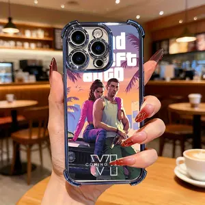 Action Adventure Gta-6 Phone Case, Compatible with iPhone Models 17 to 8, Anti-Fall Design, Clear Soft Protective Cover