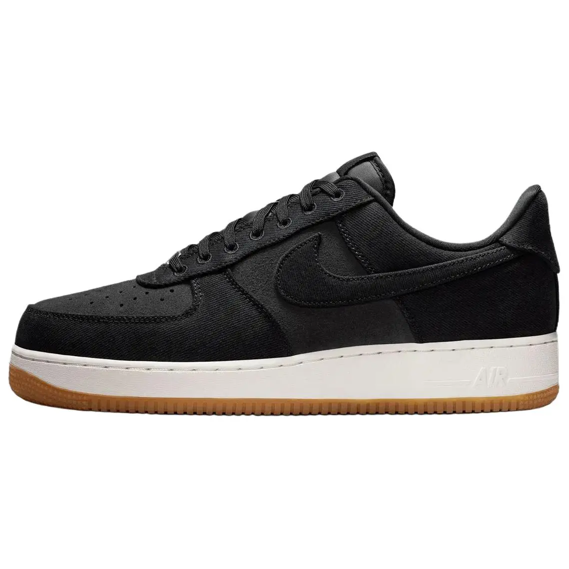 Nike Air Force 1 Low '07 LV8 'Black Canvas' Classic Casual Wear Sneaker, Low Profile, Multi-Size Sports Footwear