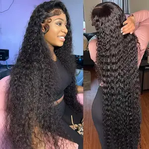 Bling Hair 30 36 Inch Deep Wave Lace Front Wig 13x6 Hd Lace Frontal Wig 13x4 Curly Human Hair Wigs For Women Water Wave PrePlucked Lace Wig