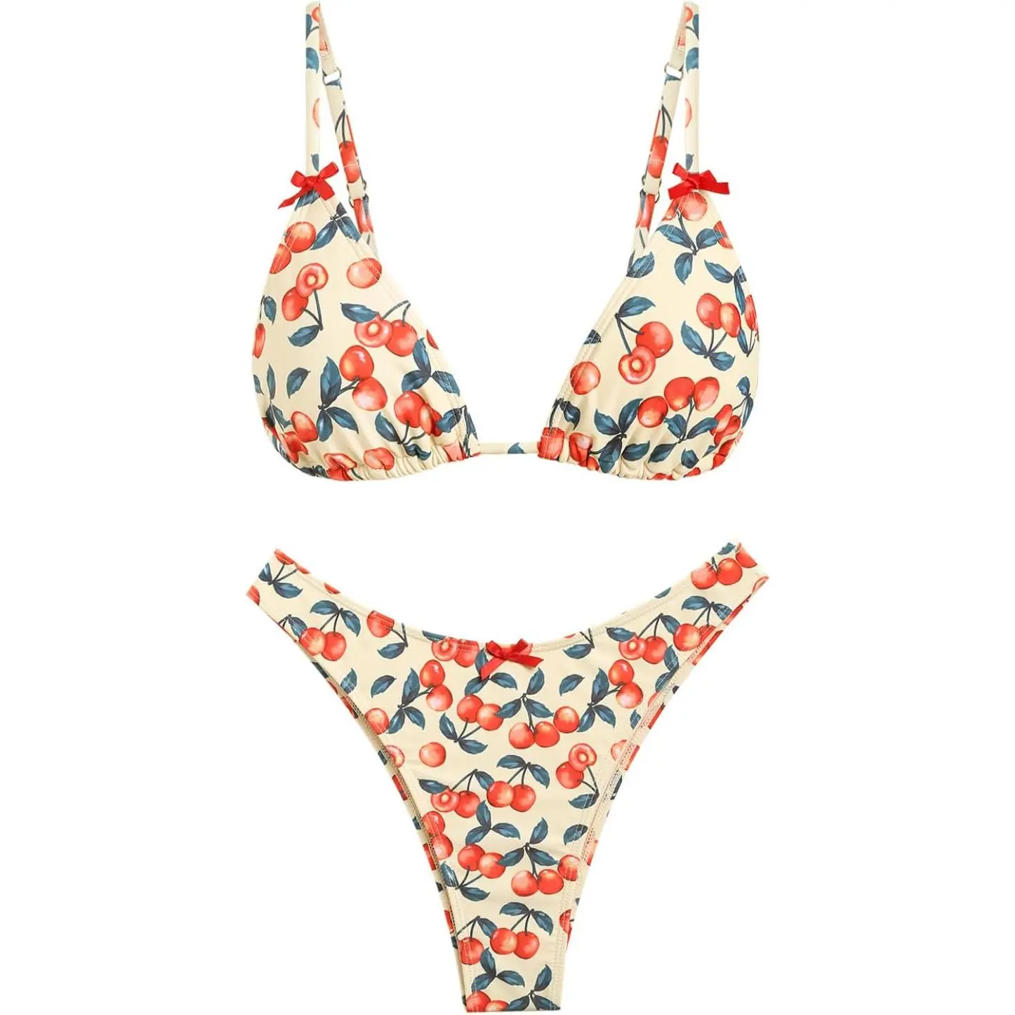 Womens Bikini Sets Triangle Two Piece Swimsuit Gingham Bathing Suit | Triangle Bikini, Removable Cups, Mid Rise, Adjustable Straps, Self Tie Back, Fully Lined, Bow, Swim Suit for Beach Vacation