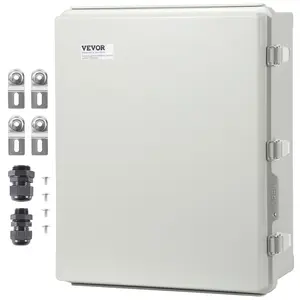 Summervibes VEVOR Outdoor Electrical Junction Box, 20.87x 16.92x 7.87 in, ABS Plastic Electrical Enclosure Box with Hinged Cover Stainless Steel Latch, IP67 Dustproof Waterproof for Outdoor Electrical Projects