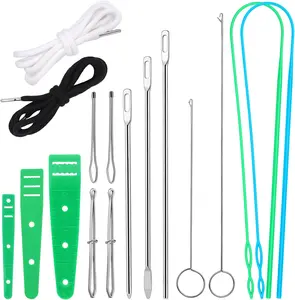Drawstring Threader Tool Set 16 count with Loop Turner, Bodkin Sewing Tool, Elastic Threader and Hoodie String Drawstring for Jacket, Pants, Sportswear and Hat Threading