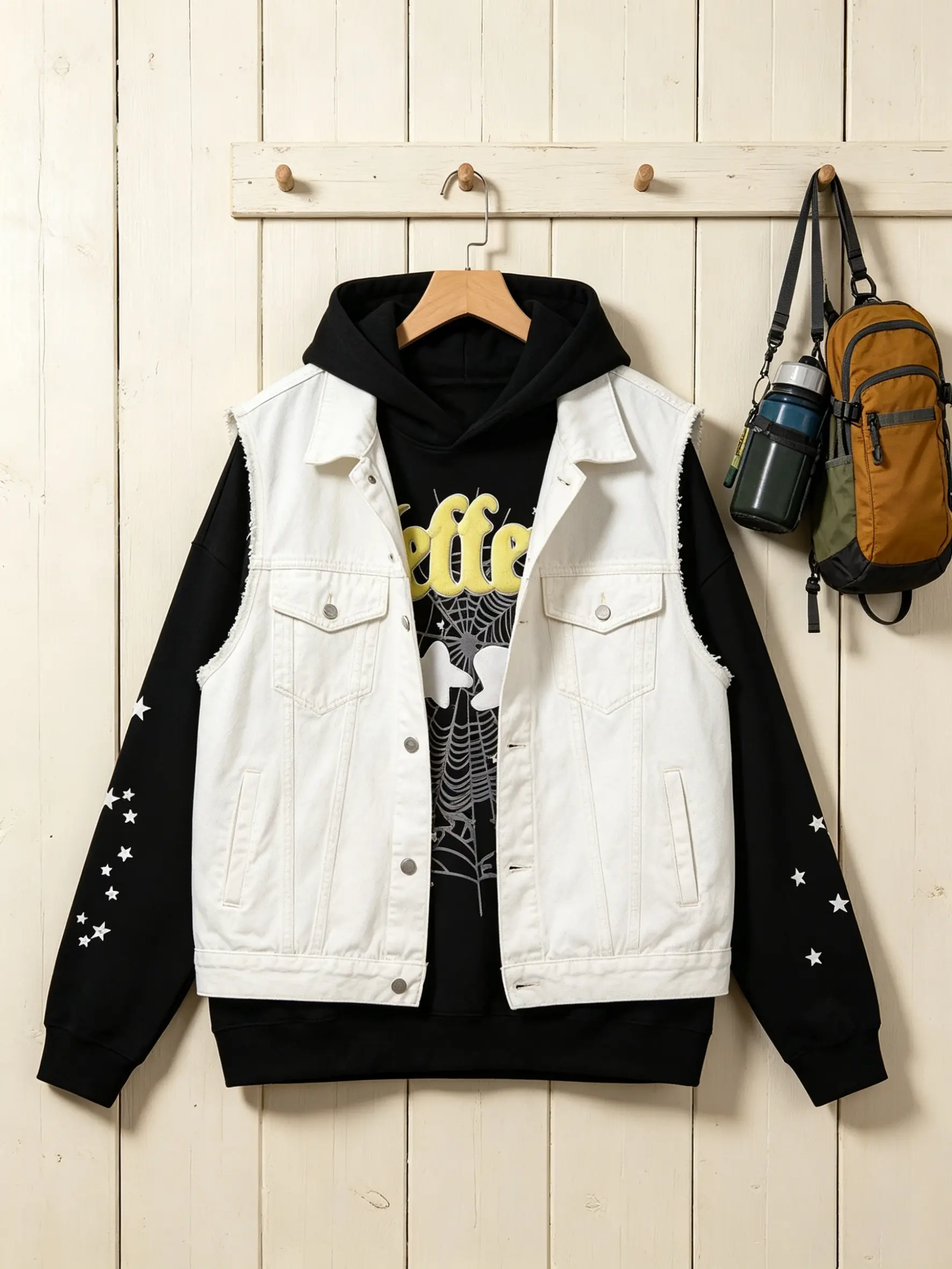 y2k hoodies, Men's Hip Hop Spider WebPattern, Graphic Alphabet Print HarajukuVintage Hoodie, Punk rock style, LongSleeve Street Wear Top For Both Men AndWomen Oversized Hoodies