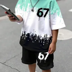 Street Art Kids Set: Splatter + '67' Element, Trendy Kid Fashion, Cool and Tough Look, Outdoor Wear