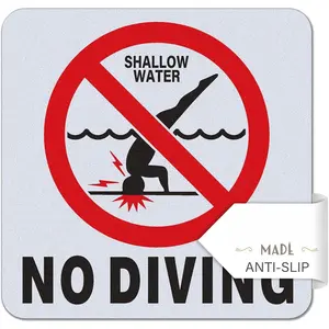 Pool Stickers - NO DIVING Pool Sign, 6x6? Anti-Slip Vinyl No Diving Pool Sticker for Pool Safety, Adhesive Swimming Pool  Sign, 1 Pack