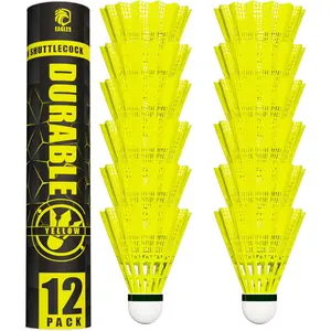 Badminton Birdies - Nylon Bedminton Shuttlecocks for Baseball/Softball Batting Training - Shuttle Balls for Indoor and Outdoor Matches ~ Highly Stable & Durable Plastic badmington Birdie Ball set