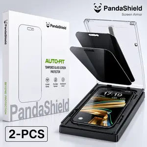 [2PCS] PandaShield Screen Protector-Zero-Dust Applicator FOR iPhone 17/16/15/14/13 "On SALE for NEW APPLE", Reusable easy Installation, Fully Protection, 25° anti-peeping privacy layer, Fingerprint-proof Electroplated Surface, Quadratic Tempered Glass