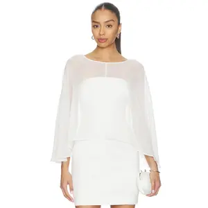 4th & Reckless Edwina Chiffon Cape in Cream