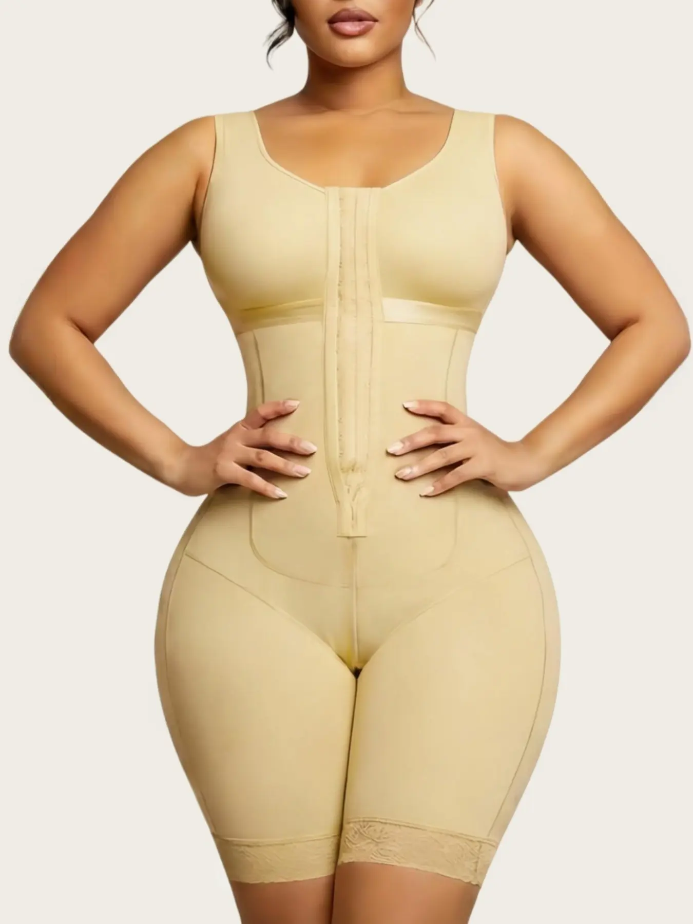 1 Count Women's Solid Color Shapewear Bodysuit, Fajas, Butt Lifting & Tummy Control Full Body Shaper, Adjustable Hooks Colombian Shapewear, Curves Romper, Waist Trainer Girdle, Suitable For Daily Wear & Training