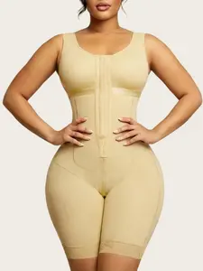 1 Count Women's Solid Color Shapewear Bodysuit, Fajas, Butt Lifting & Tummy Control Full Body Shaper, Adjustable Hooks Colombian Shapewear, Curves Romper, Waist Trainer Girdle, Suitable For Daily Wear & Training