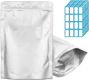 100 count 1 Pint Mylar Bags - Thick 10 Mil - 5.5"x7.5" Stand Up Zipper Pouches Bags, Resealable and Heat Sealable Vacuum Sealing Bag for Long Term  Storage