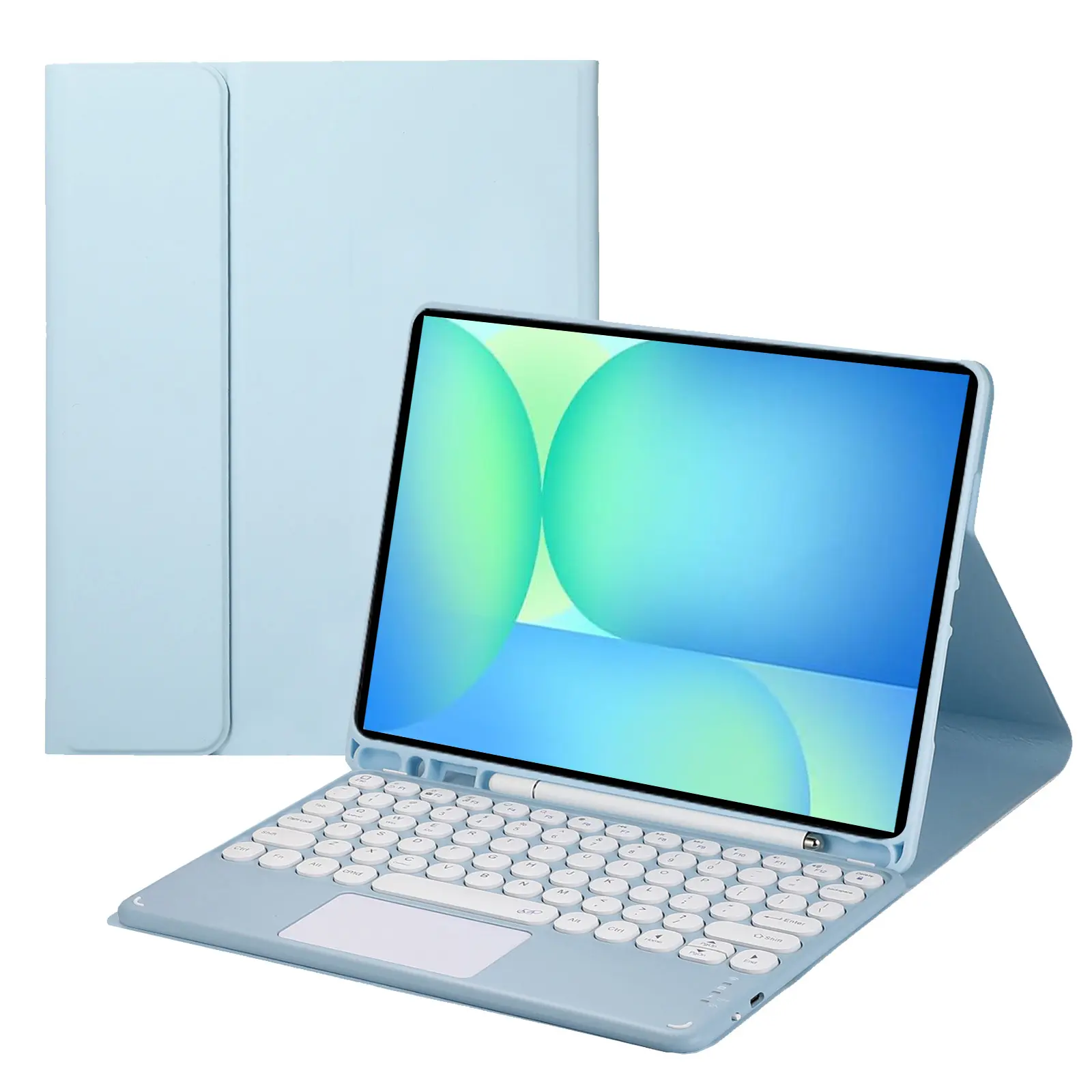 Multifunctional Magnetic Adjustable Keyboard Case with Trackpad for Samsung Galaxy Tab S10 FE+ Plus 5G - 13.1in Soft TPU Cover, Detachable Bluetooth Keyboard for Work, Tablet Accessories, Multifunctional Keyboard