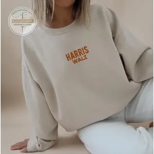 Embroidered Harris Sweatshirt, Embroidery Walz Hoodie, Harris Walz Hoodie, Kamala Fan Hoodie, Harris 2024 Sweatshirt, Madam President Wear