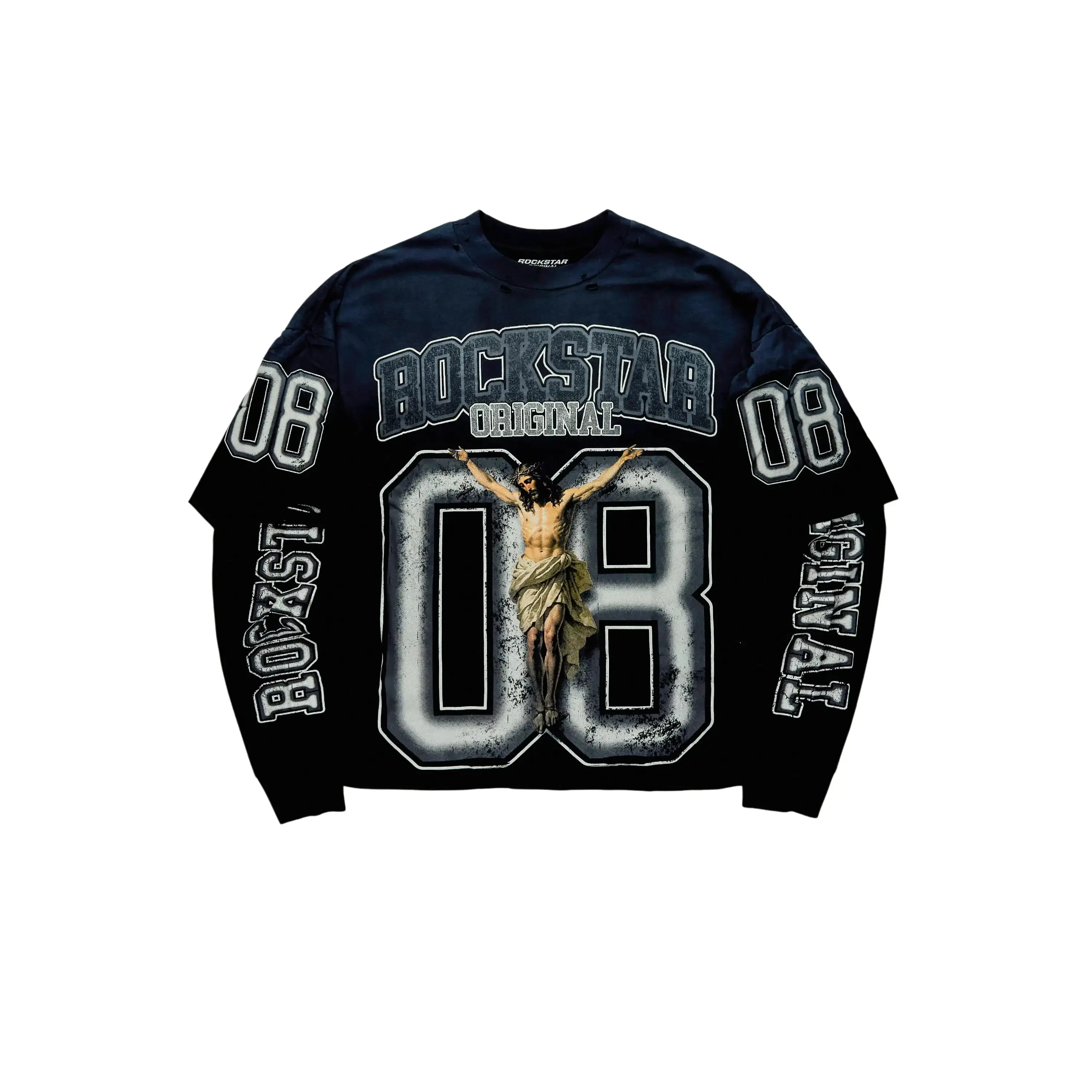 Fields Black/Grey Double Layer Long Sleeve Graphic T-Shirt Fields Black/Grey Double Layer Long Sleeve Graphic T-Shirt