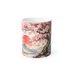 Color-Changing Mug — Cherry Blossom Sunrise 11oz