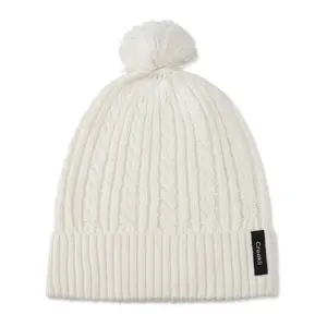 Creekli Women’s Winter Beanie Hat Soft Knit with Pom Pom Off White 60% Cotton 40% Acrylic Warm Cozy Unisex Fashion