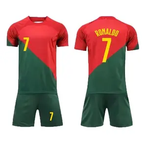Kids Boys & Girls Portugal Number #7 Printed Jersey Soccer Youth Practice Outfits Boys' Shorts Breathable Quick Dry Soccer Jersey - Clothing Football Sports soccer jersey vibe summer soccer suit soccer team uniform jersey T-shirt gym outfits