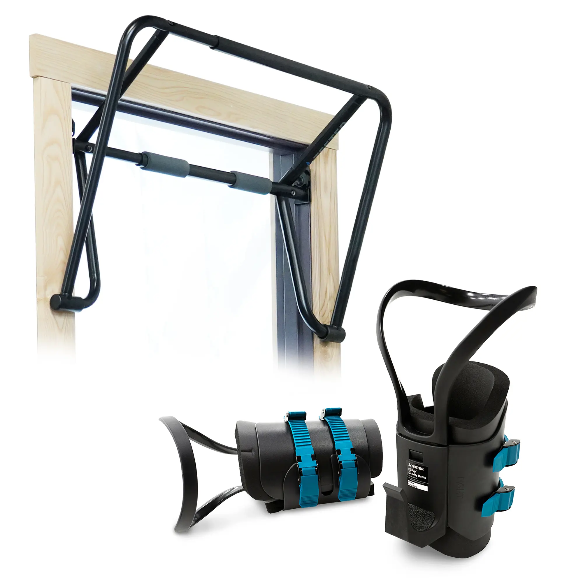 TEETER Unisex Adult Steel Inversion System - Doorway Inversion Gear, Door Pull-Ups Bar, Gravity Boots for Fitness Stretching Strength Training