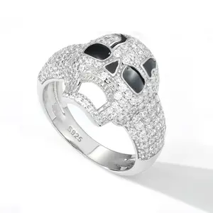 【#R430 】Hip Hop Devil's Head Ring UCCIYO S925 Sterling Silver Synthetic Moissanite Ring for Women Men Hip Hop Jewelry Gift