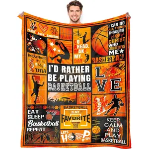Basketball Blanket Gifts for Boys Basketball Throw Blanket for Basketball Lover Player Team Basketball Coach Gifts 50"x40"