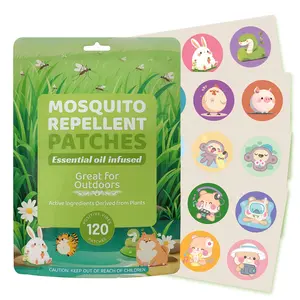Mosquito Repellent Stickers (120 Pack) - Animal Patches , Natural DEET-Free, Essential Oil Infused