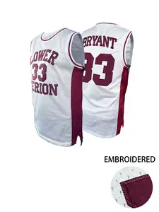 Kobe Bryant 33 High School Embroidered Basketball Jersey, V-Neck Pullover Vest, Outdoor Sports & Casual Wear, Unisex All Seasons