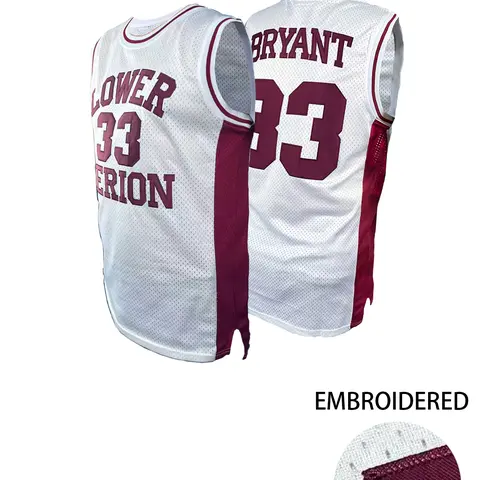 Kobe Bryant 33 High School Embroidered Basketball Jersey, V-Neck Pullover Vest, Outdoor Sports & Casual Wear, Unisex All Seasons, Casual Sports Tops