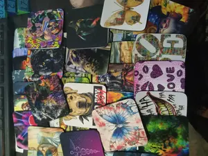 Sublimation tabletop Coasters, customized art, perfect for cold drinks for the table.