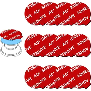 12 Pack Sticky Adhesive Compatible with Socket Base, Double-Sided Replacement Tape for Collapsible Grip & Stand  - 12 count 1.4 inches(35mm) Adhesive Tapes